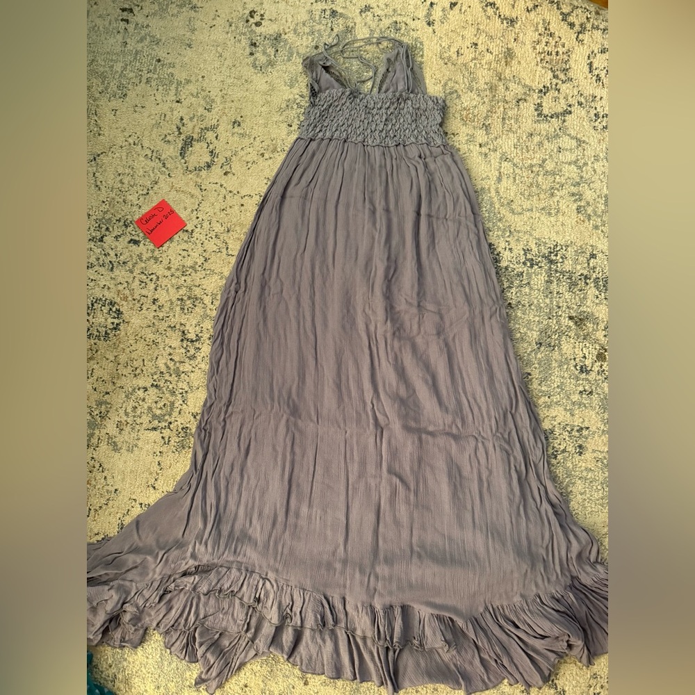 Free People Dusty Lavender Lace-Trim Maxi Dress NWOT XS - Picture 4 of 4